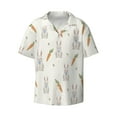 thumbnail image 1 of Xecao offers the Retro Rabbit for Men's Casual Short-sleeved Shirt, a button-up collared shirt with a pocket, perfect for beach vacations and yacht travel in the Small size., 1 of 7