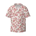 thumbnail image 1 of Xecao offers the Rose Flowers for Men's Casual Short-sleeved Shirt, a button-up collared shirt with a pocket, perfect for beach vacations and yacht travel in the Small size., 1 of 7
