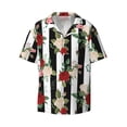 thumbnail image 1 of Xecao offers the Rose Flowers for Men's Casual Short-sleeved Shirt, a button-up collared shirt with a pocket, perfect for beach vacations and yacht travel in the X-Large size., 1 of 7