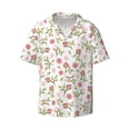 thumbnail image 1 of Xecao offers the Rose Flowers for Men's Casual Short-sleeved Shirt, a button-up collared shirt with a pocket, perfect for beach vacations and yacht travel in the X-Large size., 1 of 7