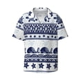 thumbnail image 1 of Xecao offers the Sea Underwater Animals1 for Men's Casual Short-sleeved Shirt, a button-up collared shirt with a pocket, perfect for beach vacations and yacht travel in the Medium size., 1 of 7