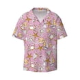 thumbnail image 1 of Xecao offers the Seafood for Men's Casual Short-sleeved Shirt, a button-up collared shirt with a pocket, perfect for beach vacations and yacht travel in the Large size., 1 of 7