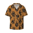 thumbnail image 1 of Xecao offers the Snake for Men's Casual Short-sleeved Shirt, a button-up collared shirt with a pocket, perfect for beach vacations and yacht travel in the XX-Large size., 1 of 7