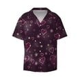 thumbnail image 1 of Xecao offers the Snowflakes and Hearts for Men's Casual Short-sleeved Shirt, a button-up collared shirt with a pocket, perfect for beach vacations and yacht travel in the 4X-Large size., 1 of 7