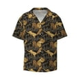 thumbnail image 1 of Xecao offers the Squirrel Gathering Nuts for Men's Casual Short-sleeved Shirt, a button-up collared shirt with a pocket, perfect for beach vacations and yacht travel in the Large size., 1 of 7