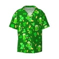 thumbnail image 1 of Xecao offers the St Patrick's Day2 for Men's Casual Short-sleeved Shirt, a button-up collared shirt with a pocket, perfect for beach vacations and yacht travel in the XX-Large size., 1 of 7