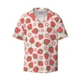thumbnail image 1 of Xecao offers the Strawberry Flower for Men's Casual Short-sleeved Shirt, a button-up collared shirt with a pocket, perfect for beach vacations and yacht travel in the XX-Large size., 1 of 7