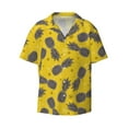 thumbnail image 1 of Xecao offers the Summer Pineapple for Men's Casual Short-sleeved Shirt, a button-up collared shirt with a pocket, perfect for beach vacations and yacht travel in the Large size., 1 of 7