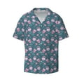 thumbnail image 1 of Xecao offers the Tulips Flowers for Men's Casual Short-sleeved Shirt, a button-up collared shirt with a pocket, perfect for beach vacations and yacht travel in the X-Large size., 1 of 7