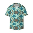 thumbnail image 1 of Xecao offers the Turtles And Seahorses for Men's Casual Short-sleeved Shirt, a button-up collared shirt with a pocket, perfect for beach vacations and yacht travel in the X-Large size., 1 of 7