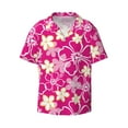 thumbnail image 1 of Xecao offers the Vintage Flowers for Men's Casual Short-sleeved Shirt, a button-up collared shirt with a pocket, perfect for beach vacations and yacht travel in the 4X-Large size., 1 of 7