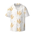 thumbnail image 1 of Xecao offers the Wheat for Men's Casual Short-sleeved Shirt, a button-up collared shirt with a pocket, perfect for beach vacations and yacht travel in the XX-Large size., 1 of 7