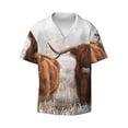 thumbnail image 1 of Xecao offers the Yak for Men's Casual Short-sleeved Shirt, a button-up collared shirt with a pocket, perfect for beach vacations and yacht travel in the 3X-Large size., 1 of 7