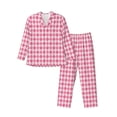 thumbnail image 1 of Xecao pink argyle Print Pajamas Set Mens Pajamas Long Sleeve Loungewear Two-Piece Sleepwear Button-Down Pjs Set,2PJS-XX-Large, 1 of 7
