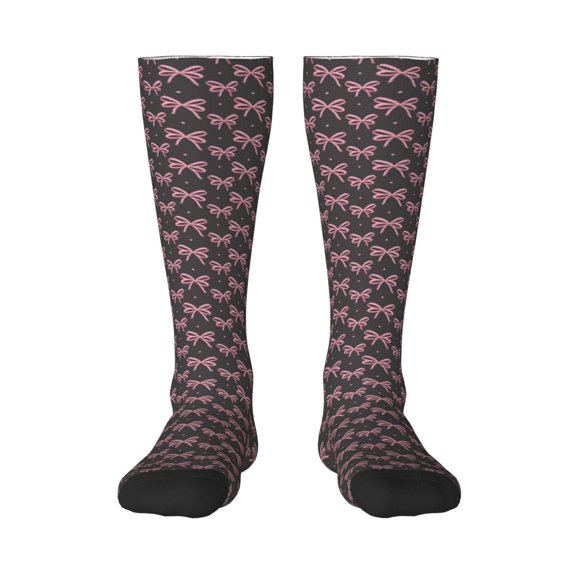 Xecao pink bow Print Compression Socks for Both Men And Women for Running, Travel, Flight, Nurse