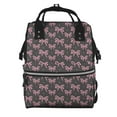 thumbnail image 1 of Xecao pink bow Print Large Capacity Nappy Bag Is a Multi-Functional Waterproof Travel Backpack, Perfect as a Nursing Bag or Mummy Backpack for Women, 1 of 6
