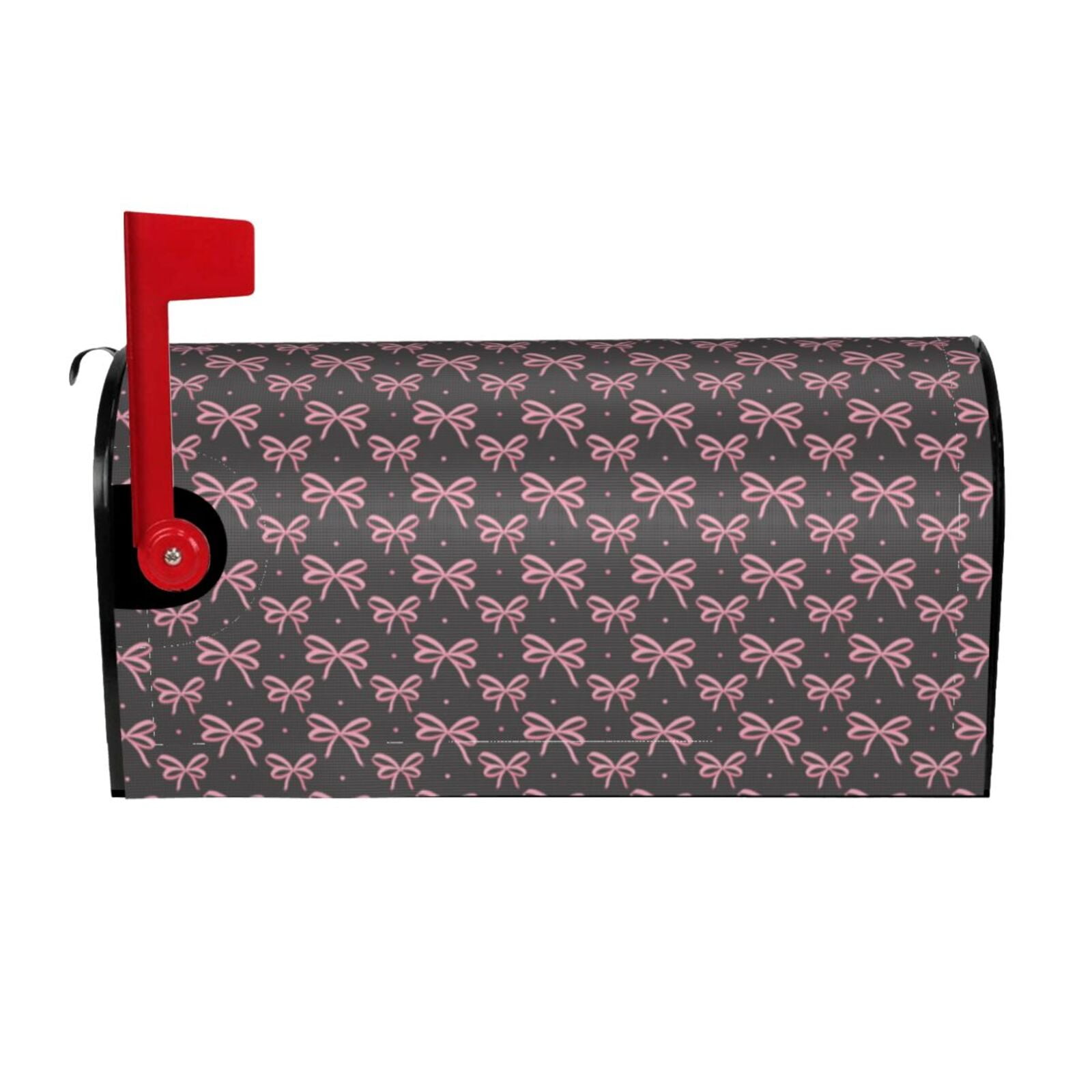 Xecao pink bow for Mailbox Cover with Magnetic Strips, Waterproof and Sunscreen, Adds a Decorative Touch to Your Garden Yard-21x18 in