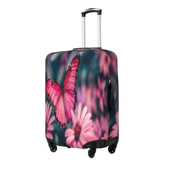 Xecao pink butterfly Elastic Luggage Cover, with double-sided print , is perfect for travel, business, and daily use-Small