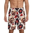 thumbnail image 1 of Xecao record lips Skull Print Men's Sleepwear Shorts Pajama Bottom Lounge Short nightwear with Convenient Pockets for Relaxed Home Wear-3X-Large, 1 of 6