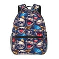 thumbnail image 1 of Xecao rock Skull blue record Backpack, a stylish and functional choice for both men and women, is the perfect basic bookbag for college, work, or travel, 1 of 5