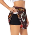thumbnail image 1 of Xecao's A Cup Of Black Coffee On A Saucer for a double-layer running short for women, perfect for gym, tennis, and more, featuring a convenient pocket., 1 of 9