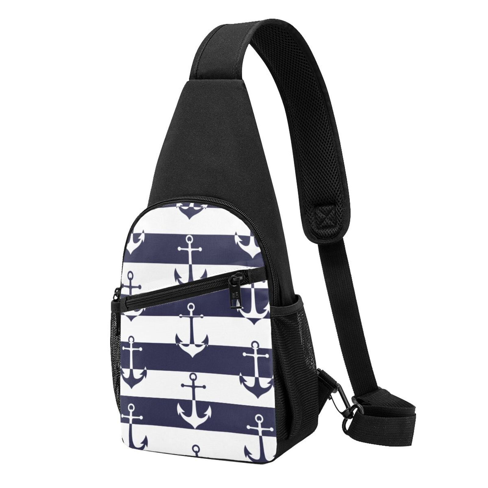 Xecao's Anchors Print Sling Bag: A Versatile Chest, Shoulder, and Crossbody Backpack for Casual Days Out, Perfect for Both Men and Women