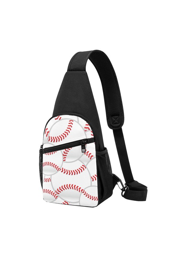 's Baseballs Print Sling Bag: A Versatile Chest, Shoulder, and Crossbody Backpack for Casual Days Out, Perfect for Both Men and Women
