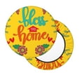 thumbnail image 1 of Xecao's Bless This Home Print Stool Covers offer stylish, washable protection for PU round bar stools, perfect for home or commercial use., 1 of 7