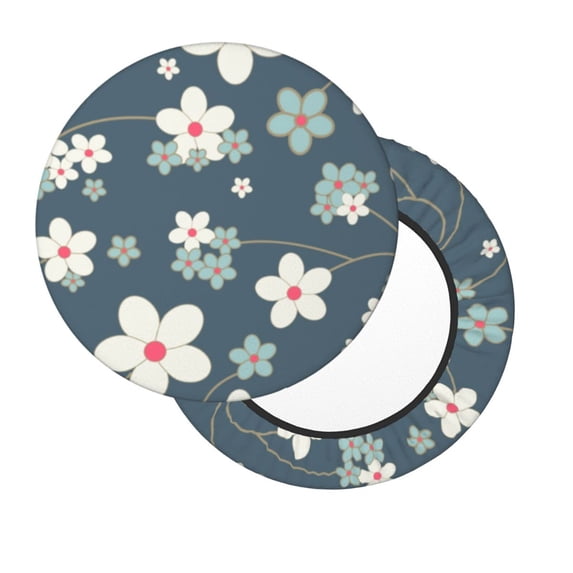 Xecao's Blue Flower Print Stool Covers offer stylish, washable protection for PU round bar stools, perfect for home or commercial use.