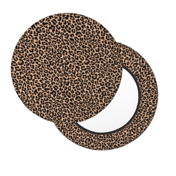 Xecao's Brown Leopard Print Stool Covers offer stylish, washable protection for PU round bar stools, perfect for home or commercial use.