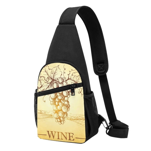 Xecao's Bunch of Grapes Print Sling Bag: A Versatile Chest, Shoulder, and Crossbody Backpack for Casual Days Out, Perfect for Both Men and Women