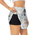thumbnail image 1 of Xecao's Butterfly for a double-layer running short for women, perfect for gym, tennis, and more, featuring a convenient pocket., 1 of 9