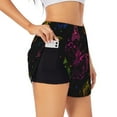 thumbnail image 1 of Xecao's Butterfly for a double-layer running short for women, perfect for gym, tennis, and more, featuring a convenient pocket., 1 of 9