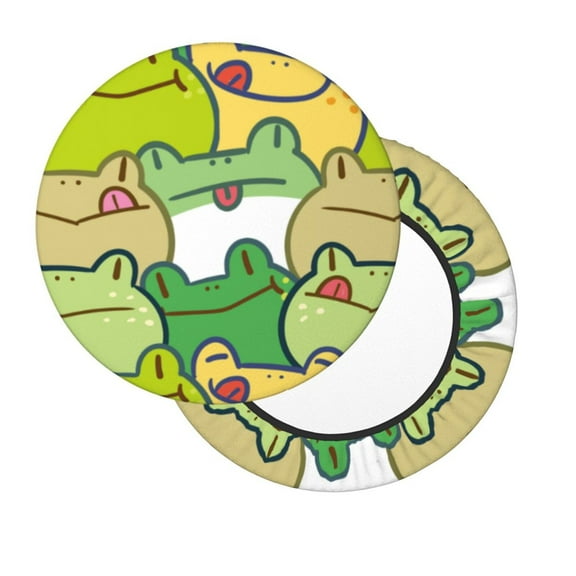Xecao's Cartoon Frog Print Stool Covers offer stylish, washable protection for PU round bar stools, perfect for home or commercial use.