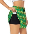 thumbnail image 1 of Xecao's Cartoon Fruit 1 for a double-layer running short for women, perfect for gym, tennis, and more, featuring a convenient pocket., 1 of 9