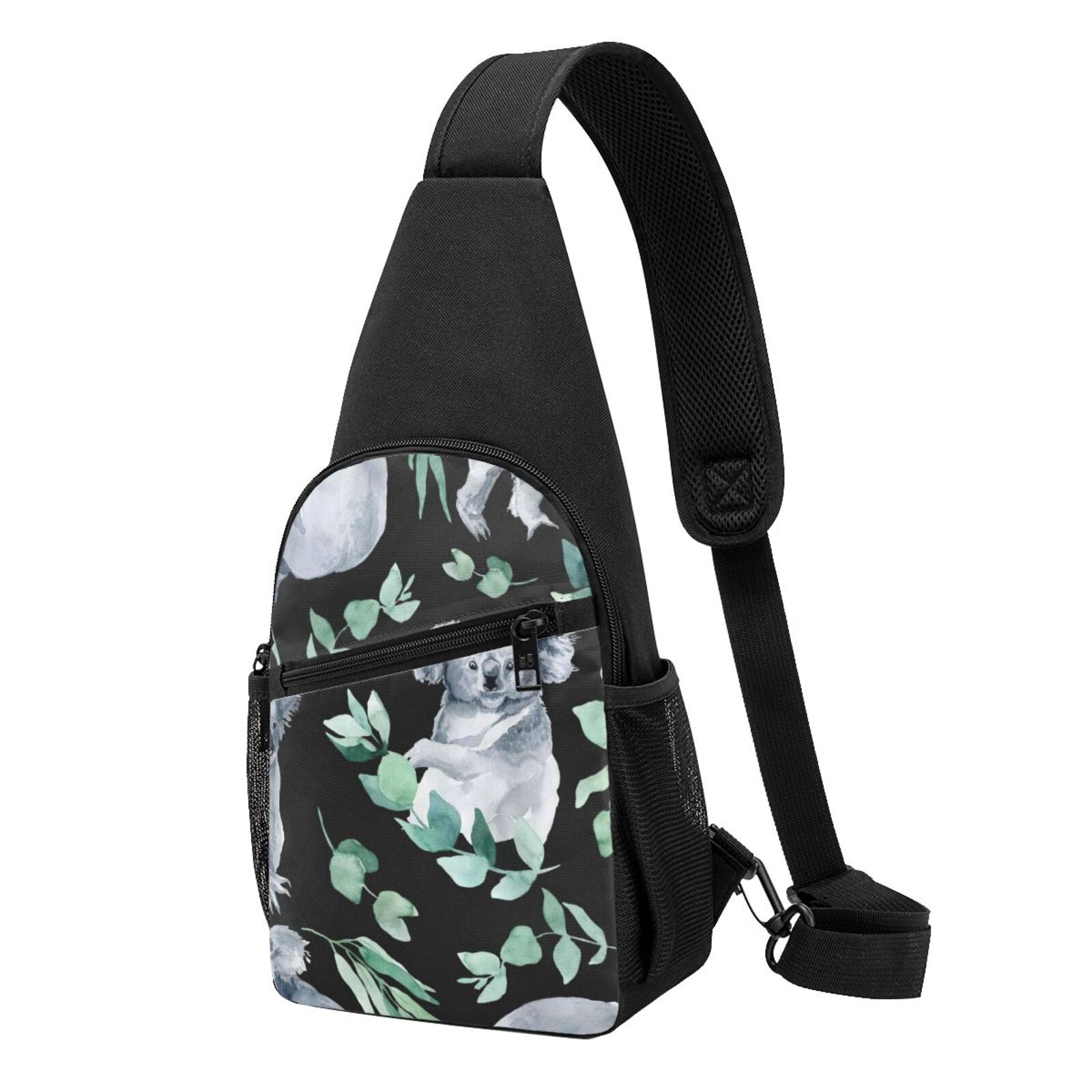Xecao's Cartoon Koala Bear Print Sling Bag: A Versatile Chest, Shoulder, and Crossbody Backpack for Casual Days Out, Perfect for Both Men and Women