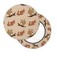 thumbnail image 1 of Xecao's Cartoon Squirrel Print Stool Covers offer stylish, washable protection for PU round bar stools, perfect for home or commercial use., 1 of 7