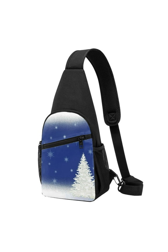 's Christmas Fir Tree Print Sling Bag: A Versatile Chest, Shoulder, and Crossbody Backpack for Casual Days Out, Perfect for Both Men and Women