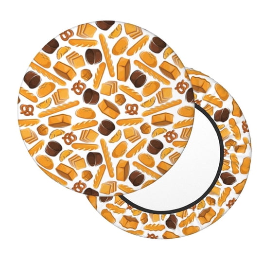 Xecao's Coffee Bun Hot Dog Print Stool Covers offer stylish, washable protection for PU round bar stools, perfect for home or commercial use.