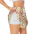 thumbnail image 1 of Xecao's Colorful Leaves for a double-layer running short for women, perfect for gym, tennis, and more, featuring a convenient pocket., 1 of 9