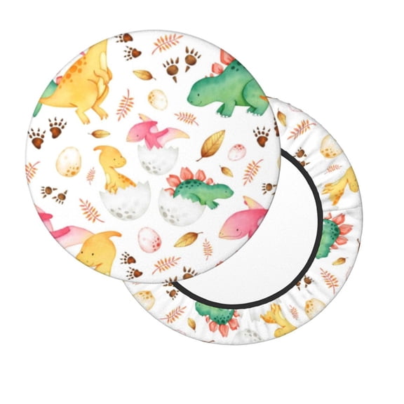 Xecao's Cute Baby Dinosaurs Print Stool Covers offer stylish, washable protection for PU round bar stools, perfect for home or commercial use.