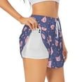 thumbnail image 1 of Xecao's Cute Pig for a double-layer running short for women, perfect for gym, tennis, and more, featuring a convenient pocket., 1 of 9