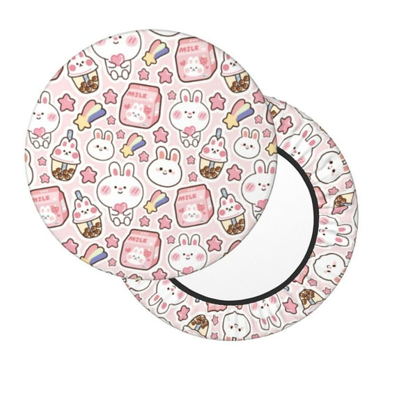 Xecao's Cute Rabbit Print Stool Covers offer stylish, washable protection for PU round bar stools, perfect for home or commercial use.