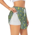 thumbnail image 1 of Xecao's Cute Yoga Frogs for a double-layer running short for women, perfect for gym, tennis, and more, featuring a convenient pocket., 1 of 9