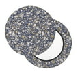 thumbnail image 1 of Xecao's Daisies Flowers Print Stool Covers offer stylish, washable protection for PU round bar stools, perfect for home or commercial use., 1 of 7