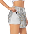 thumbnail image 1 of Xecao's Daisies Flowers for a double-layer running short for women, perfect for gym, tennis, and more, featuring a convenient pocket., 1 of 9