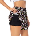 thumbnail image 1 of Xecao's Daisies Flowers for a double-layer running short for women, perfect for gym, tennis, and more, featuring a convenient pocket., 1 of 9