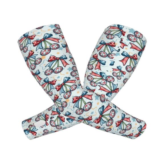 Xecao's Disco Ball Cherry With Bow print Arm Sleeves offer cooling UV protection and sports compression for both men and women.