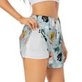thumbnail image 1 of Xecao's Elephant Tree for a double-layer running short for women, perfect for gym, tennis, and more, featuring a convenient pocket., 1 of 9