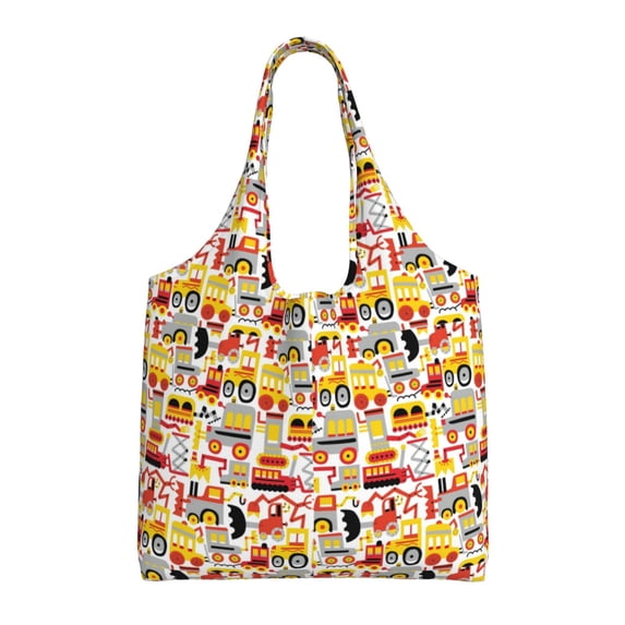 Xecao's Excavator (2) Canvas Tote Bag is a versatile choice for women, serving as a stylish beach bag, shopping bag,and reusable grocery bag.